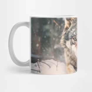 Wolf Animal Wildlife Wilderness Colorful Realistic Illustration Mug